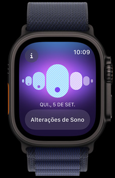 O app Acompanhamento de Ciclo mostra as mudan?as de temperatura de uma pessoa durante o sono.