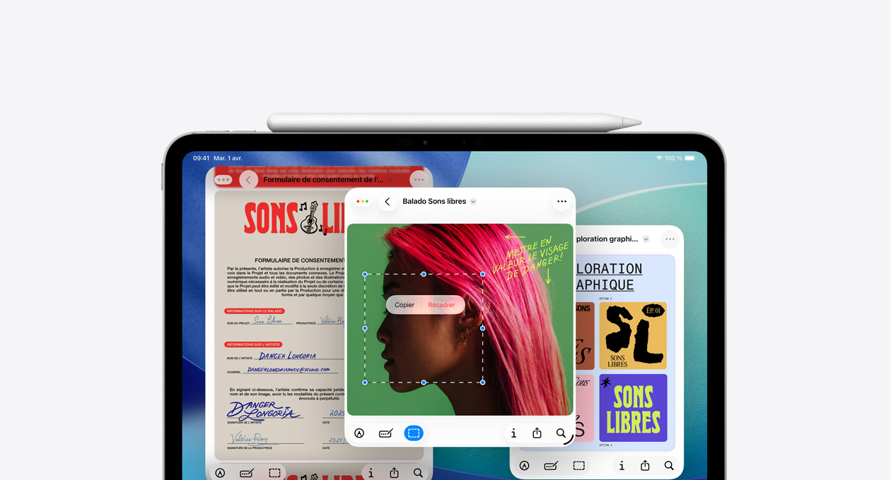La nouvelle app Aper?u affichée sur un iPad