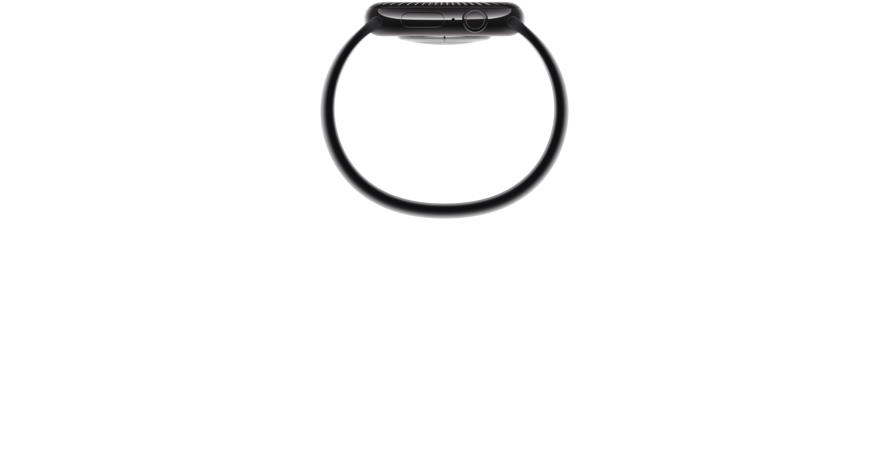 A view of the Digital Crown side of an Apple?Watch Series?10 to show how thin it is.