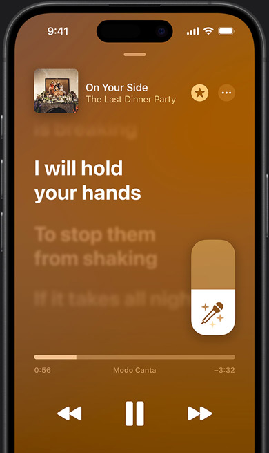 Modo Canta en Apple Music en un iPhone con la canción ?New? de Lauren Daigle