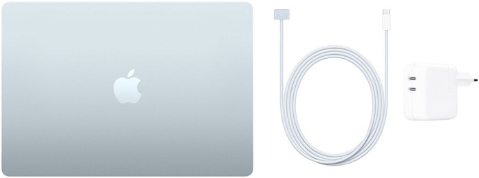 MacBook Air 15 pouces, Cable USB?C vers MagSafe 3 et Adaptateur secteur double port USB?C 35 W