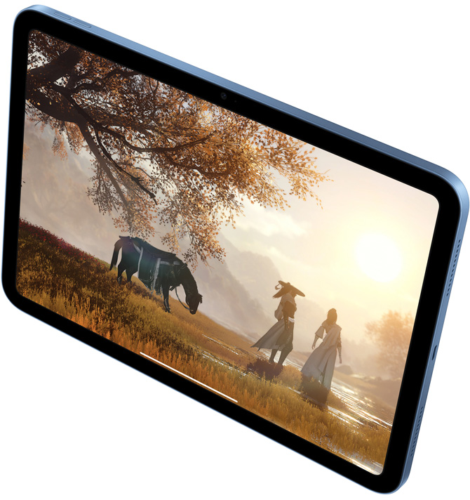iPad 上的《逆水寒》遊戲畫面。