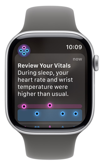 Apple Watch 螢?zāi)伙@示「檢視你的維生指數(shù)」提示
