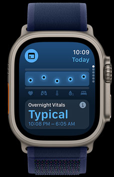 The vitals app displaying someone?s health metrics.
