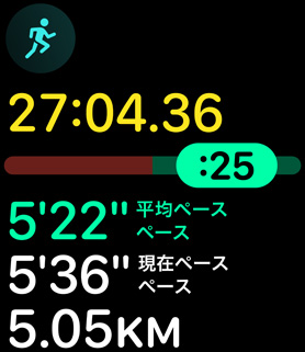 ある人物のペースと距離を表示しているランニングフォーム指標(biāo)