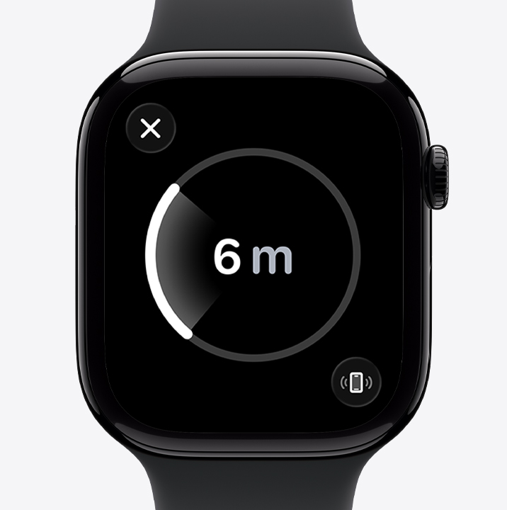 Apple Watch Series 11, caja de aluminio, color negro azabache pulido, Rastreo Preciso en la pantalla, distancia estimada hasta el teléfono perdido