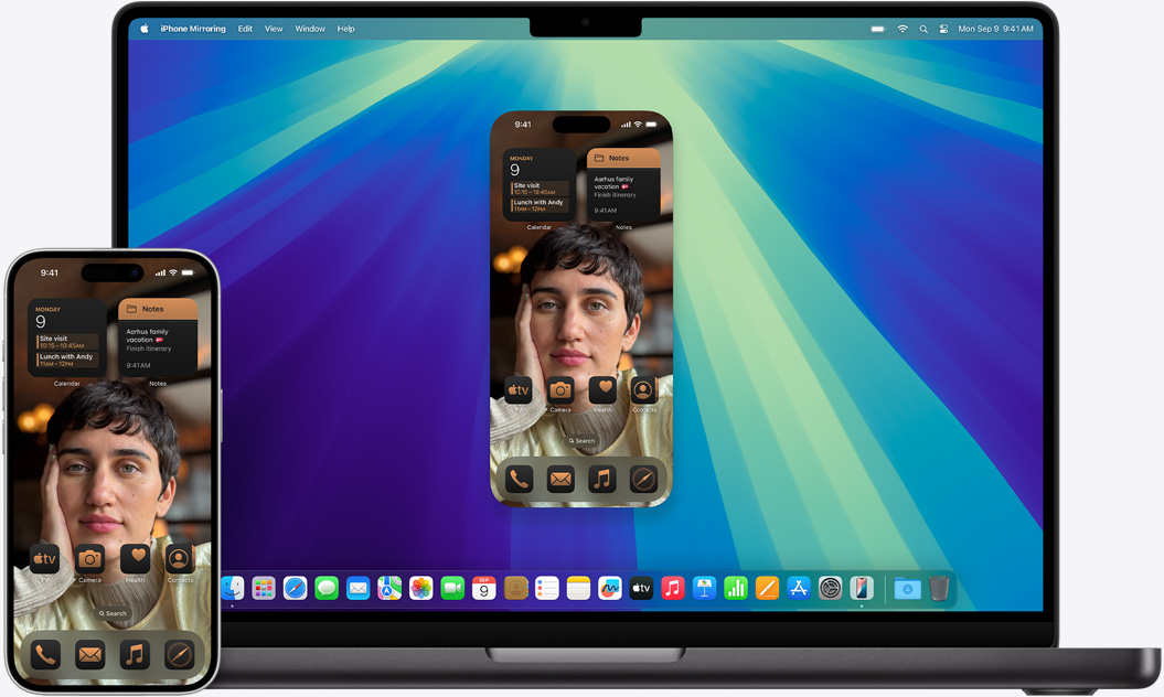示範(fàn)使用 iPhone 與 Mac 的接續(xù)互通功能。