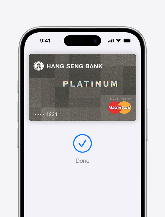 螢?zāi)伙@示 Apple Pay 上的信用卡。