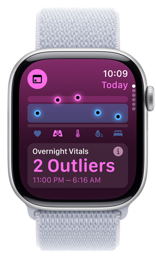 Apple Watch 螢?zāi)伙@示有 2 項(xiàng)夜間維生指數(shù)偏離正常水平