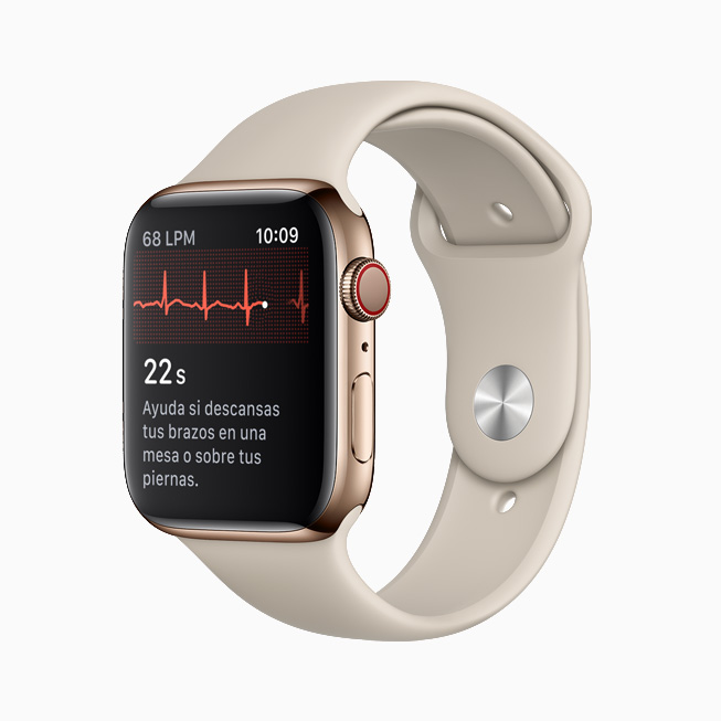 Interfaz de la app ECG en el Apple Watch.