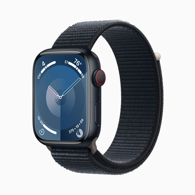 Gece yar?s? alüminyum kasa Apple Watch Series 9 ve gece yar?s? Spor Loop.