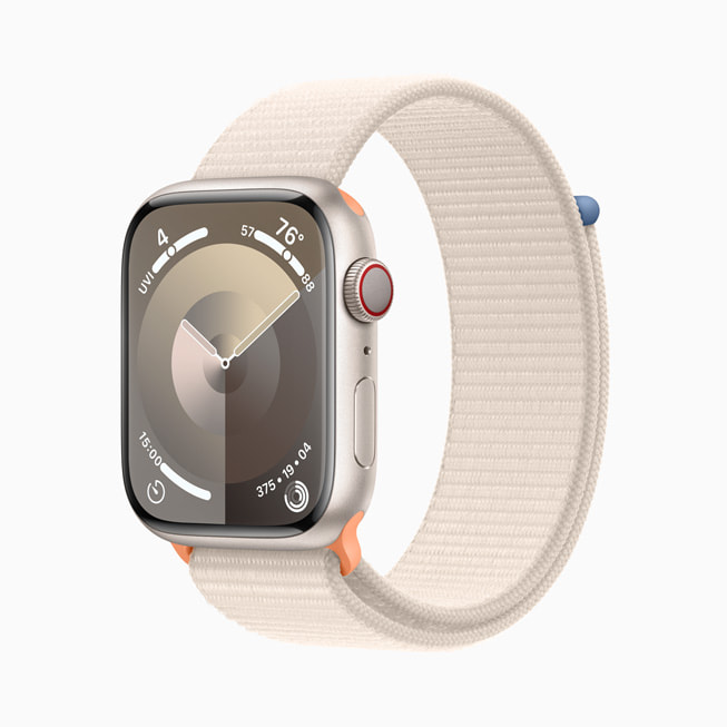 Y?ld?z ????? alüminyum kasa Apple Watch Series 9 ve y?ld?z ????? Spor Loop.