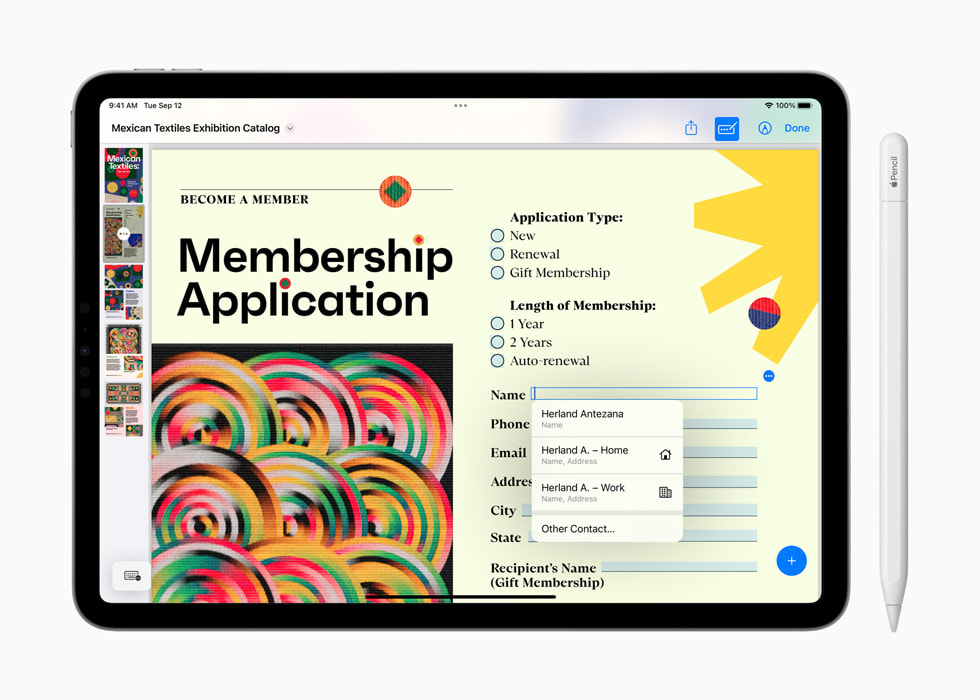 iPadOS 17’de PDF’ler i?in yeni Otomatik Doldurma ?zelli?i.