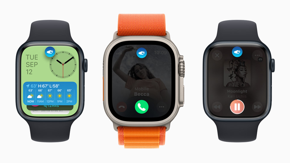 En yeni Apple Watch ailesinden ü? ayg?t g?steriliyor.