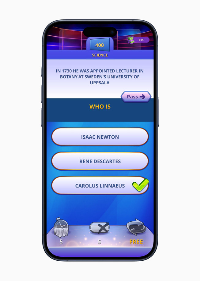 ???? ????? ?? ???? Jeopardy! +World Tour ?????? ??? iPhone 15 Pro.