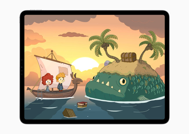 iPad Pro’da Lost in Play oyunu g?steriliyor. 