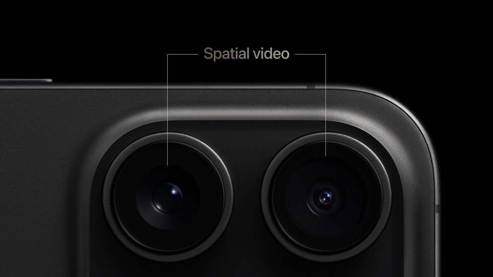 iPhone 15 Pro kamera sisteminin yak?n ?ekim g?rünümü.
