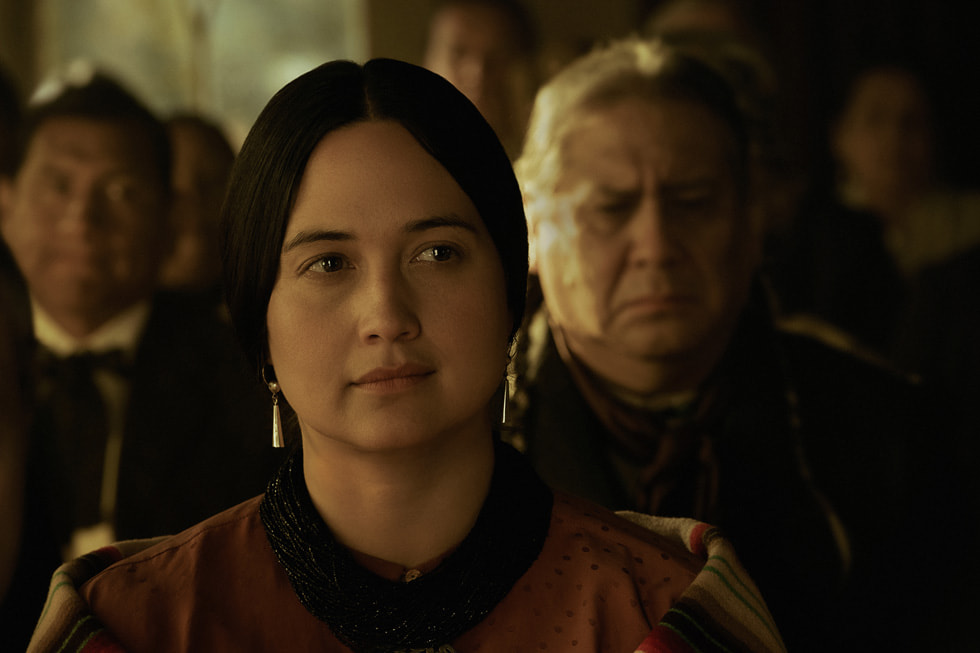 “Dolunay Katilleri” oyuncular?ndan Lily Gladstone’un yak?n ?ekim g?rüntüsü.