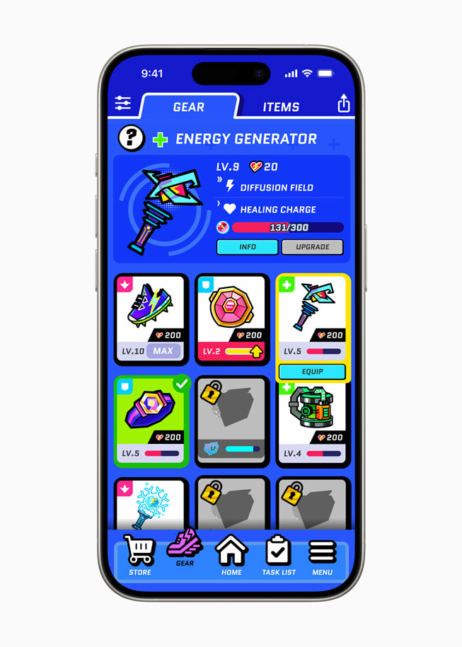 iPhone 15 Proに表示された「Run Legends」のギア。