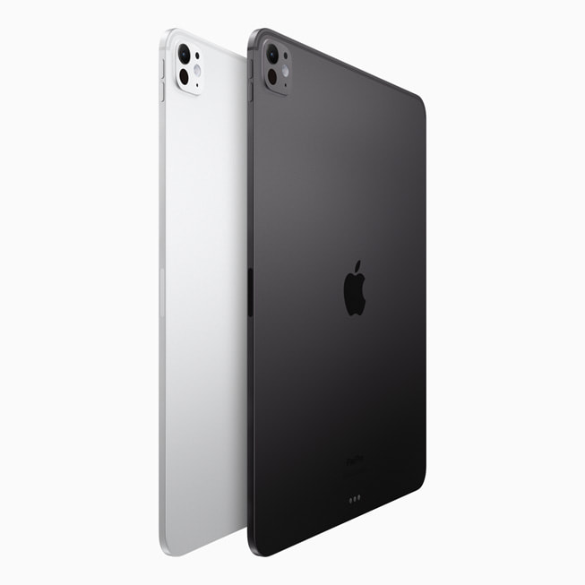 Hình ?nh m?t sau c?a hai thi?t b? iPad Pro m?i có màu b?c và ?en kh?ng gian.