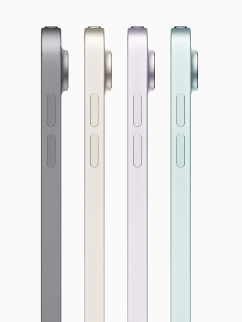 Yeni iPad Air’in d?rt renk se?ene?inin yandan g?rünümü.