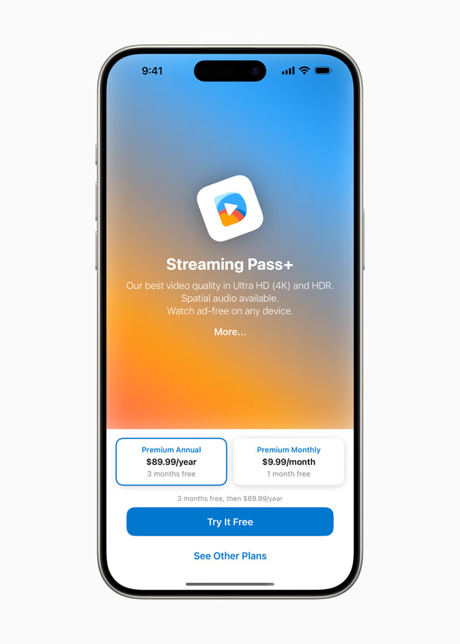 iPhone 15 Pro’da Streaming Pass+ g?steriliyor.