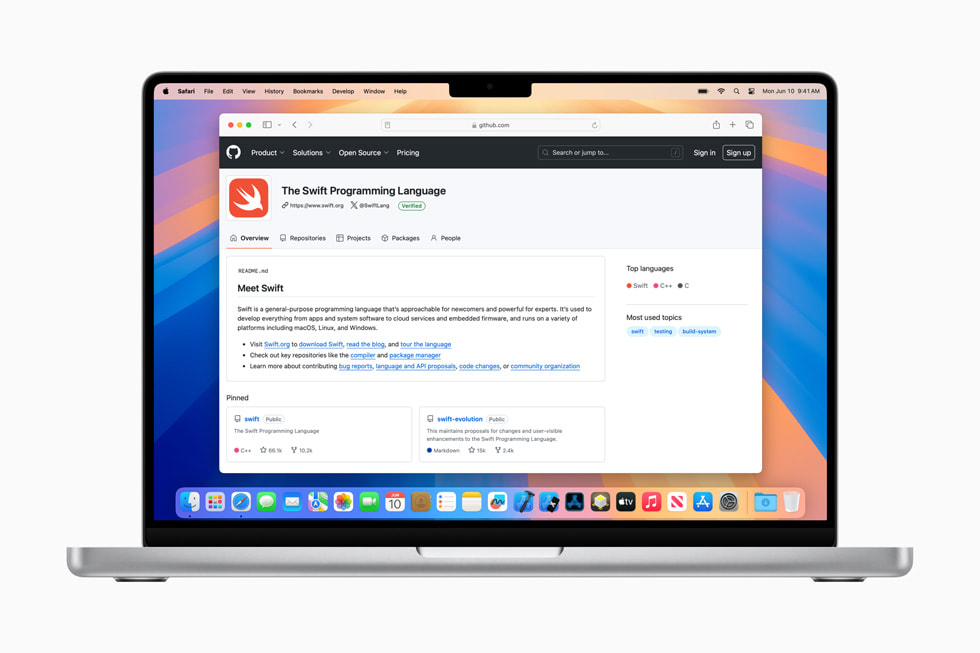 14 in? MacBook Pro’da yepyeni Swift GitHub organizasyonu g?steriliyor.