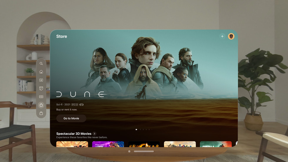 Apple Vision Pro’da ü? boyutlu olarak Dune g?steriliyor.
