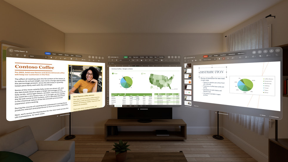 Apple?Vision?Pro’da Microsoft Word, Excel ve PowerPoint g?steriliyor.
