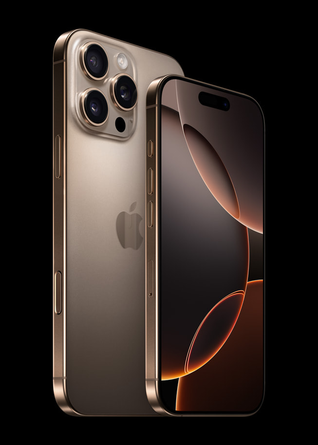An up-close look at iPhone 16 Pro Max and iPhone 16 Pro.