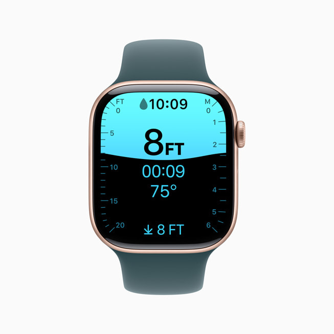 Aplikasi Kedalaman ditampilkan di Apple Watch Series 10.