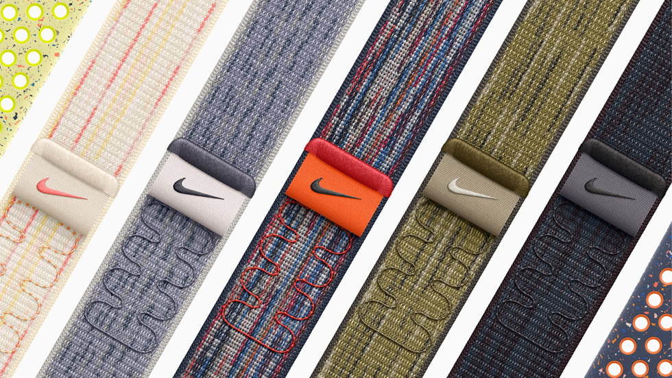 Warna Tali Jam Sport Nike dan Loop Sport Nike ditampilkan.