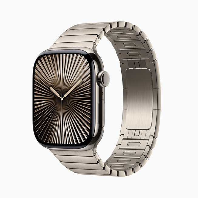 Apple Watch Series 10 titanium warna natural.