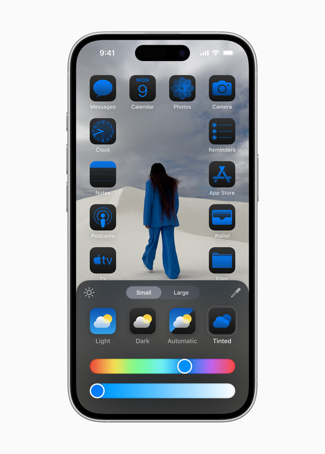 iPhone 16 Pro’da iOS 18’in ?zelle?tirilebilir Ana Ekran’? g?steriliyor.