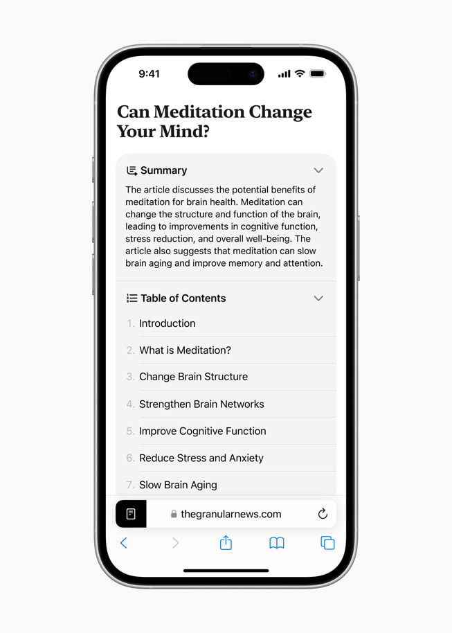 iPhone 16 Pro ekran?nda, iOS 18 ile yeniden tasarlanan Okuyucu g?steriliyor.