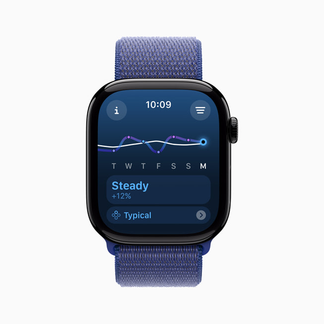 Apple Watch Series 10’da, bir kullan?c?n?n antrenman yükünün “sabit” olarak s?n?fland?r?ld??? g?steriliyor.
