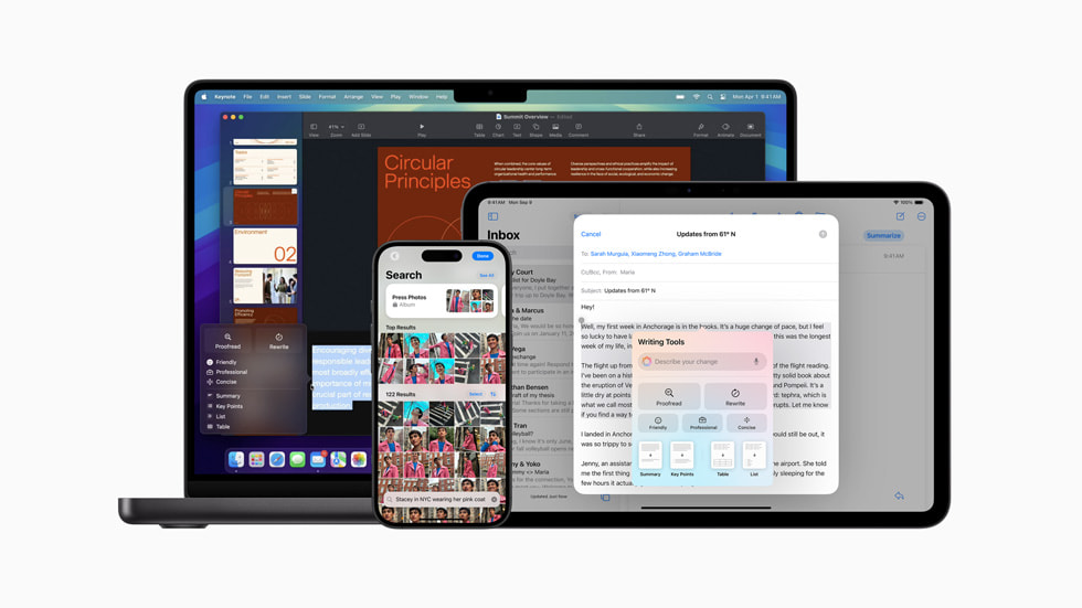 Yeni Apple?Intelligence ?zellikleri bir?ok iPhone, iPad ve Mac ayg?tlar?nda g?steriliyor.