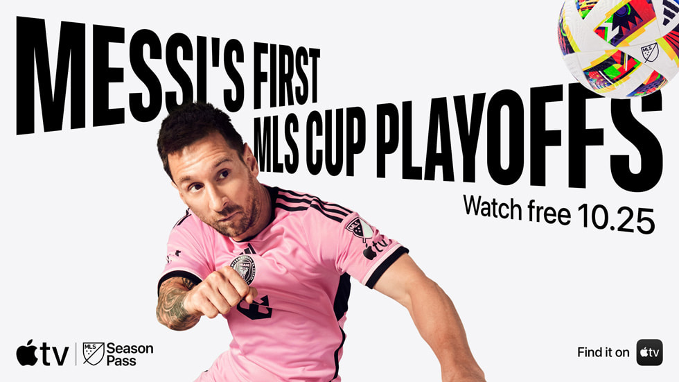 An image of Lionel Messi representing the 2024 MLS Cup Playoffs on MLS?Season?Pass.