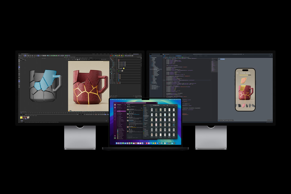 Bir kullan?c? yeni MacBook Pro’da Xcode ile ?al???yor.