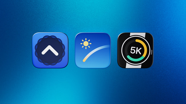 2024 Y?l?n Apple Watch Uygulamas? finalistlerini temsil eden simgeler: LookUp, Lumy ve Watch to 5K.