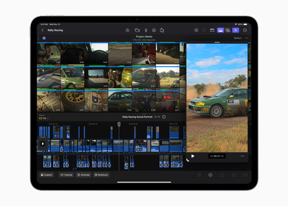 iPad Pro’da iPad i?in Final Cut Pro 2.1’de i? ak??lar?na getirilen yenilikler g?steriliyor.