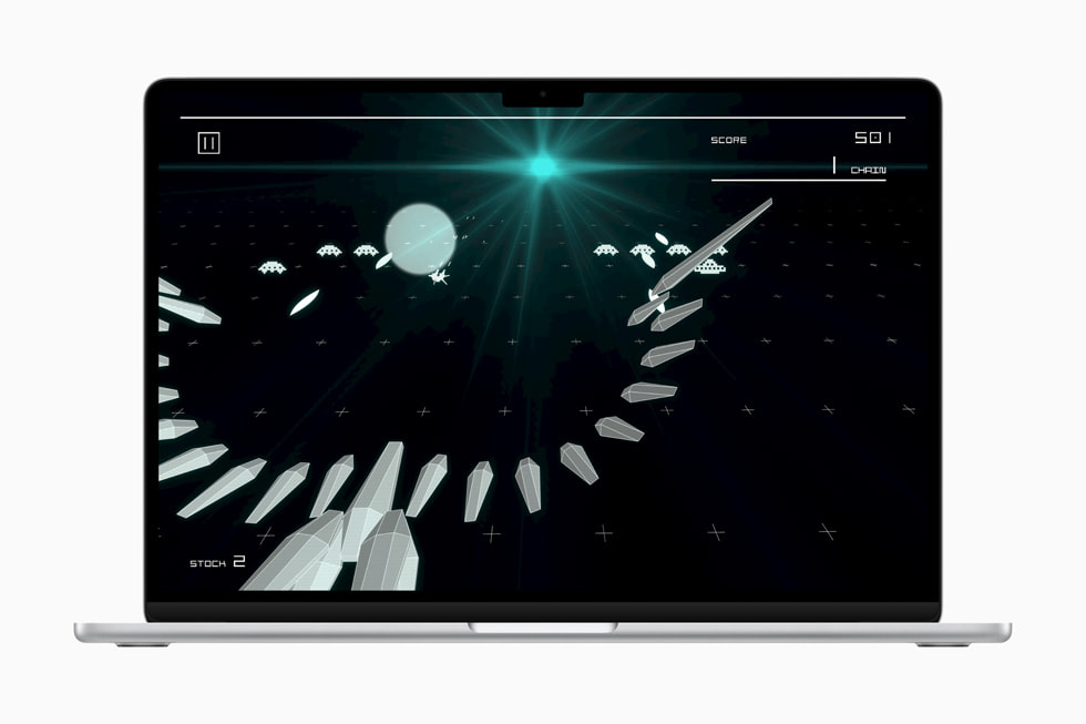 Un fotogramma del gioco Space Invaders Infinity Gene Evolve di TAITO CORPORATION. Mostrato su MacBook Air.