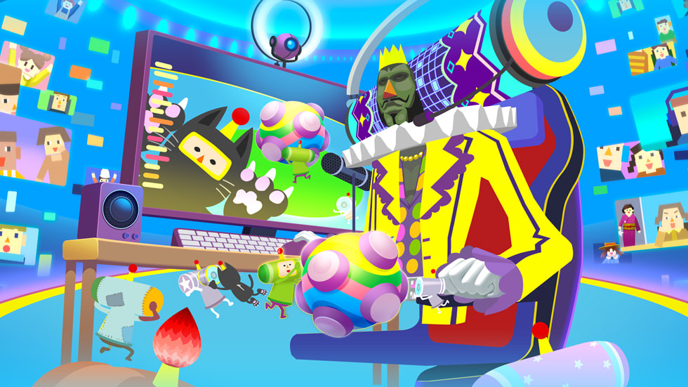 Un’illustrazione di Katamari Damacy Rolling LIVE.