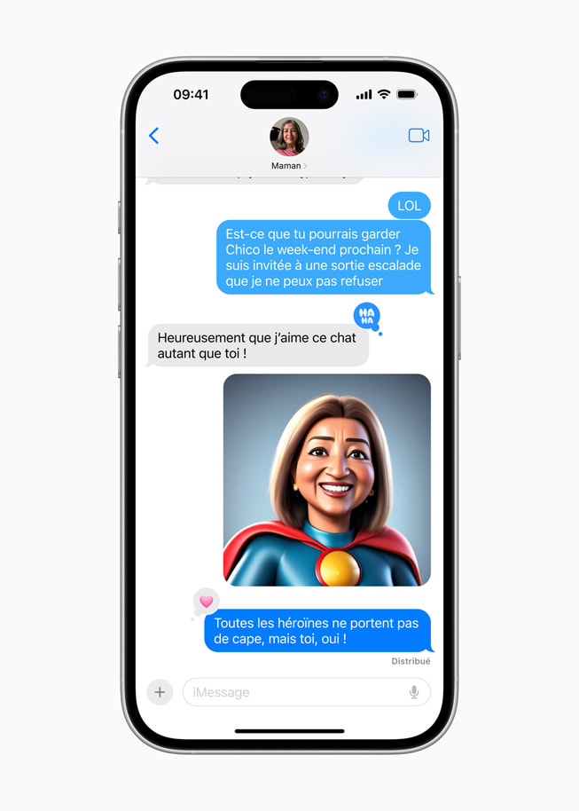Création Image Playground de type Animation affichée dans Messages sur un iPhone?16.