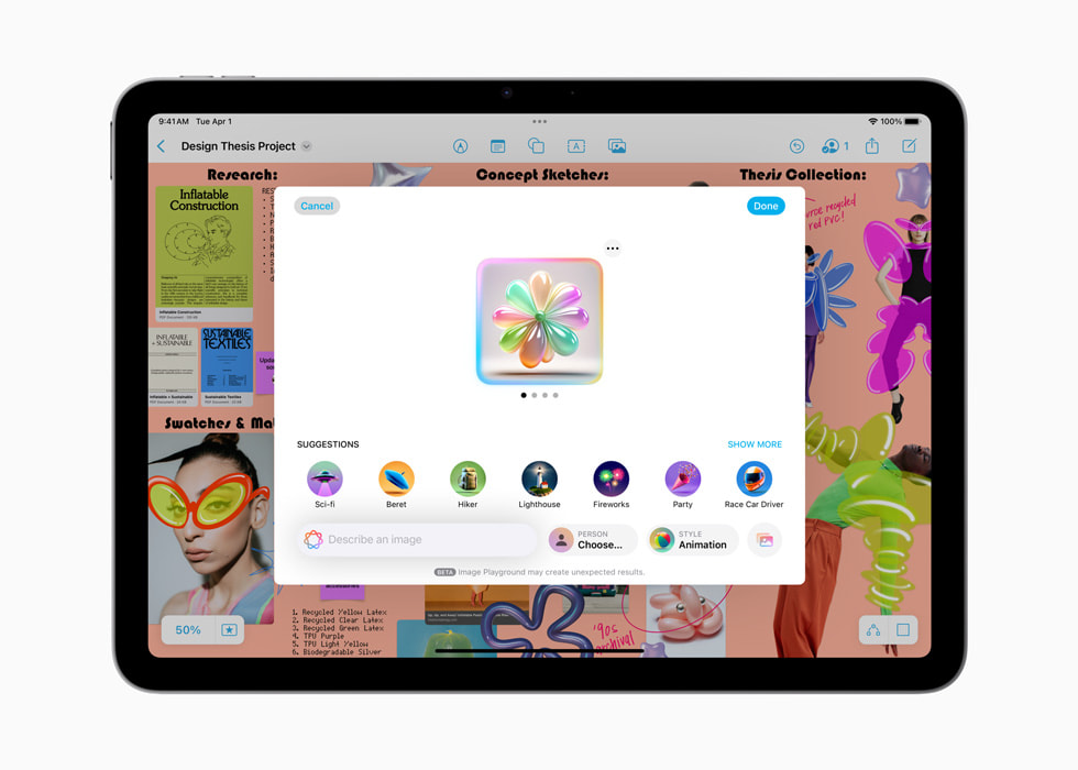 Image Playground visas p? nya iPad?Air med M3.