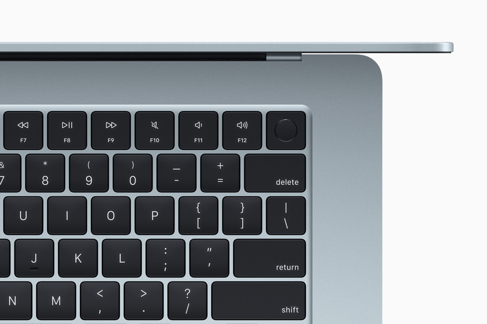 Close-up van knop voor Touch?ID op het Magic Keyboard.