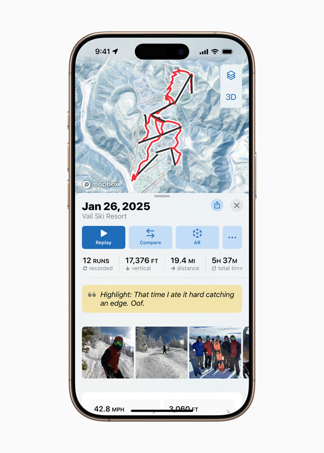Una pantalla de la app Slopes.