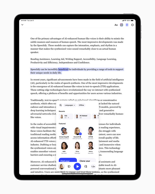 Speechify ???????????? iPad