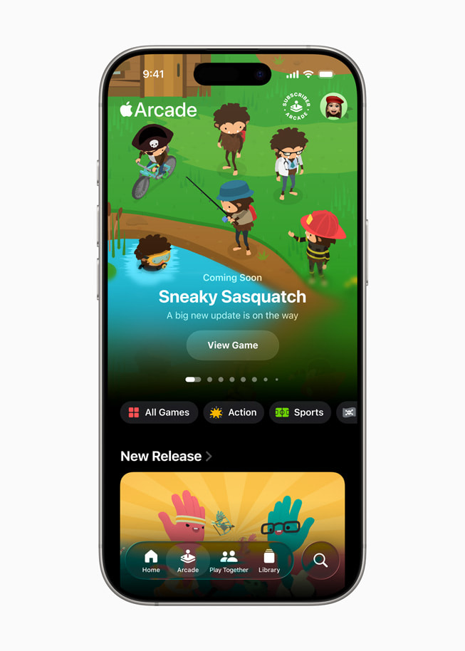 Apple Arcade s’affichant sur iPhone 16 Pro. 