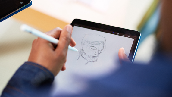 Apple Pencil ile iPad üzerinde yap?lm?? bir ?izim. 